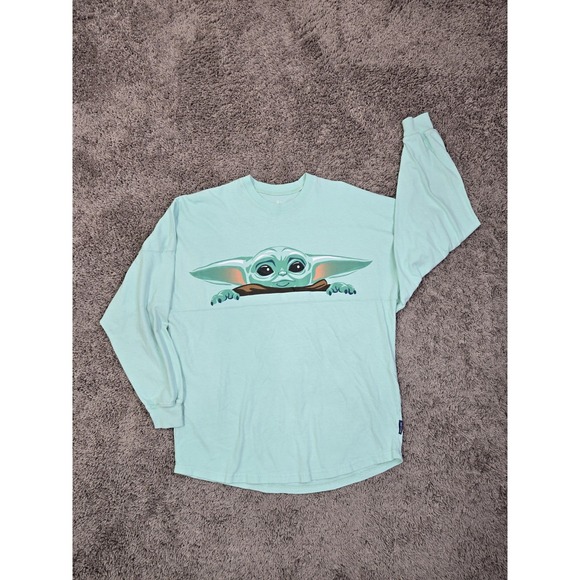 Spirit Jersey Star Wars Mandalorian Baby Yoda Grogu Mint Green Adult Size Small - Picture 1 of 7